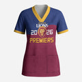 Brisbane Lions Premiers 2026 Scrub Top Six-Time Champions