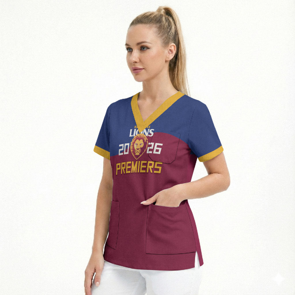 Brisbane Lions Premiers 2026 Scrub Top Six-Time Champions