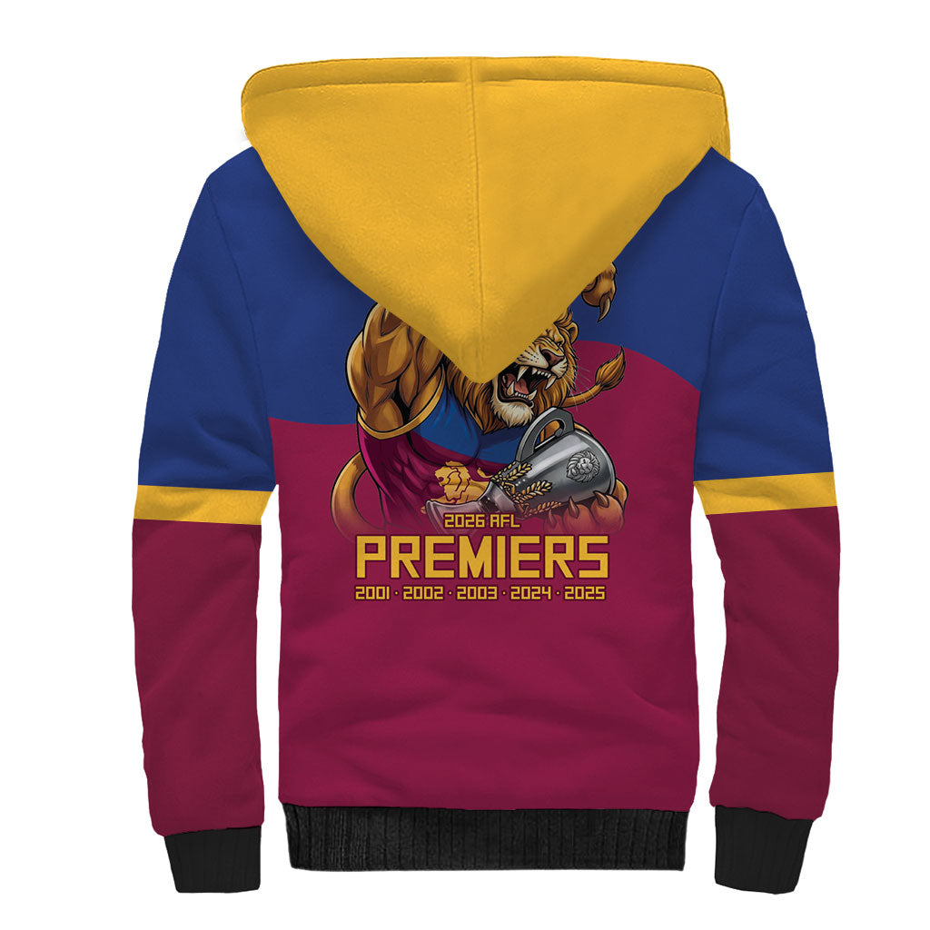 Brisbane Lions Premiers 2026 Sherpa Hoodie Six-Time Champions