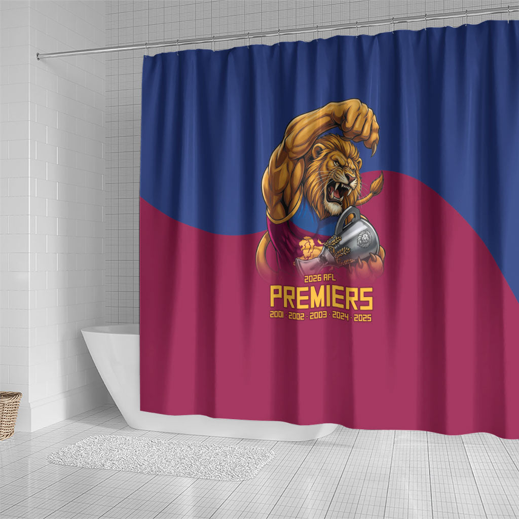 Brisbane Lions Premiers 2026 Shower Curtain Six-Time Champions