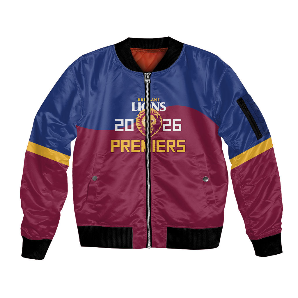 Brisbane Lions Premiers 2026 Sleeve Zip Bomber Jacket Six-Time Champions