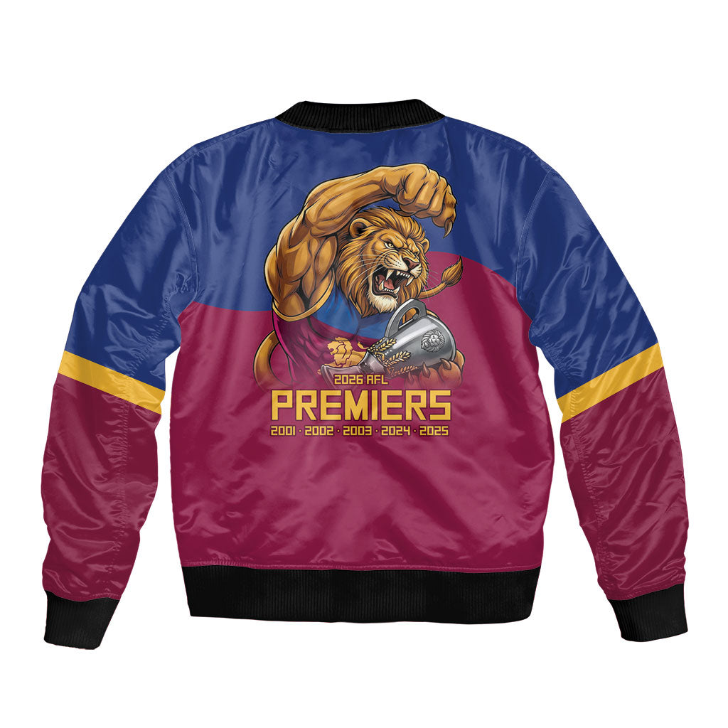 Brisbane Lions Premiers 2026 Sleeve Zip Bomber Jacket Six-Time Champions
