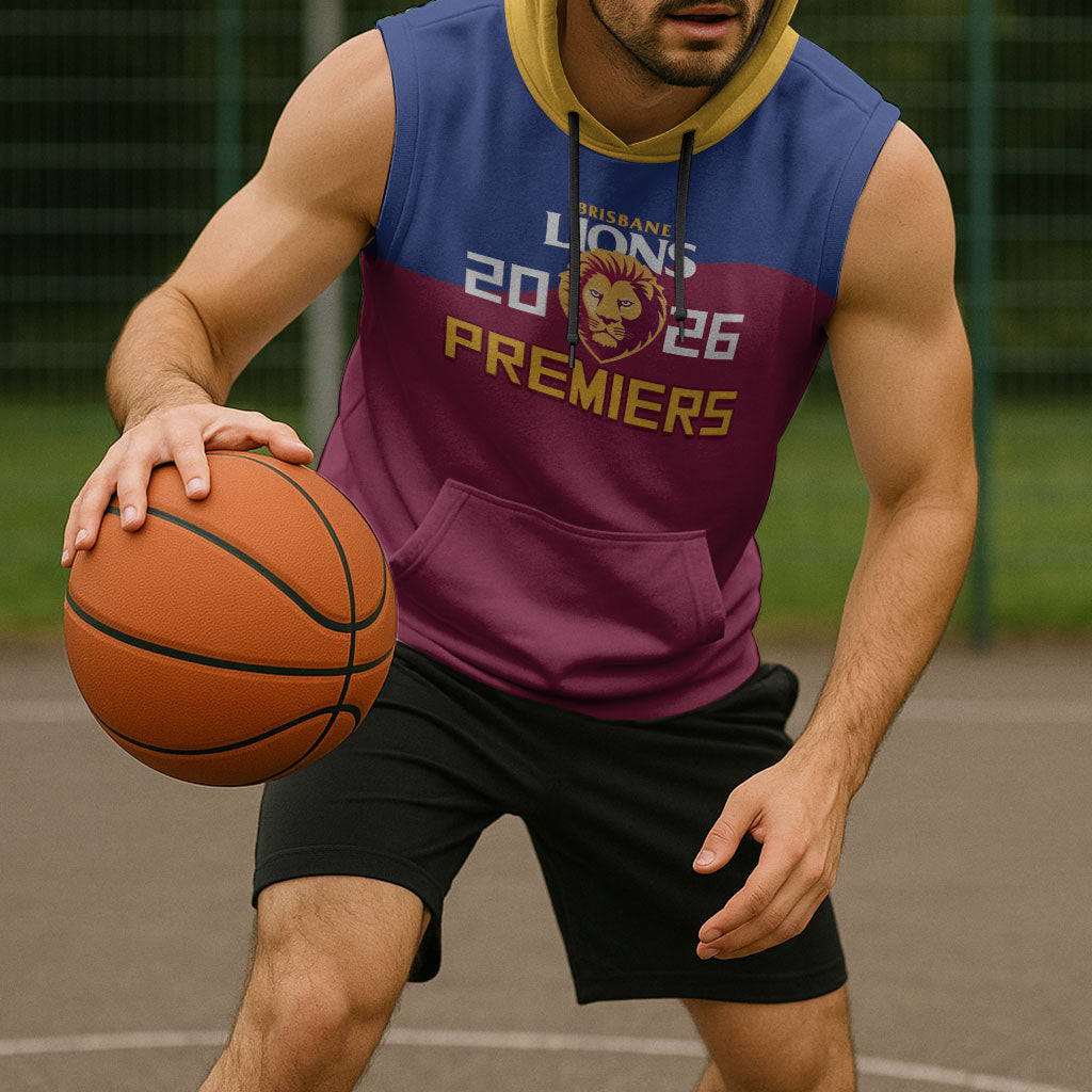 Brisbane Lions Premiers 2026 Sleeveless Hoodie Six-Time Champions