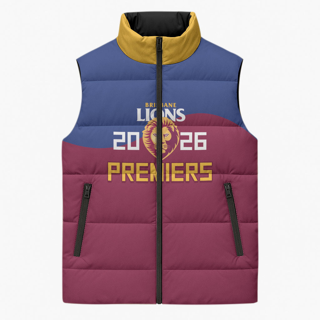 Brisbane Lions Premiers 2026 Sleeveless Puffer Jacket Six-Time Champions