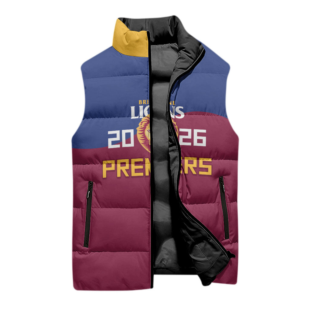 Brisbane Lions Premiers 2026 Sleeveless Puffer Jacket Six-Time Champions