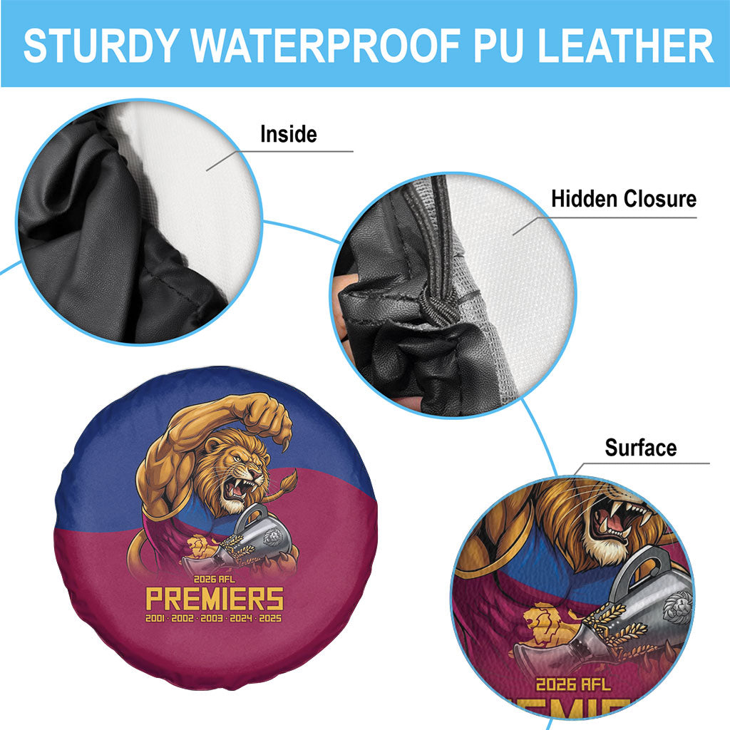 Brisbane Lions Premiers 2026 Spare Tire Cover Six-Time Champions
