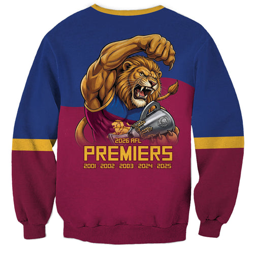 Brisbane Lions Premiers 2026 Sweatshirt Six-Time Champions