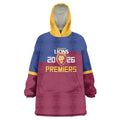 Brisbane Lions Premiers 2026 Wearable Blanket Hoodie Six-Time Champions