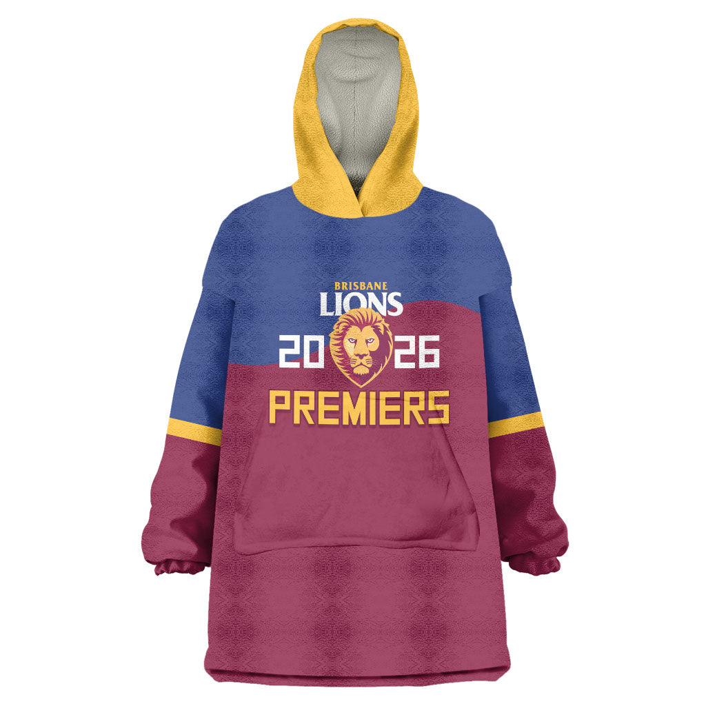 Brisbane Lions Premiers 2026 Wearable Blanket Hoodie Six-Time Champions