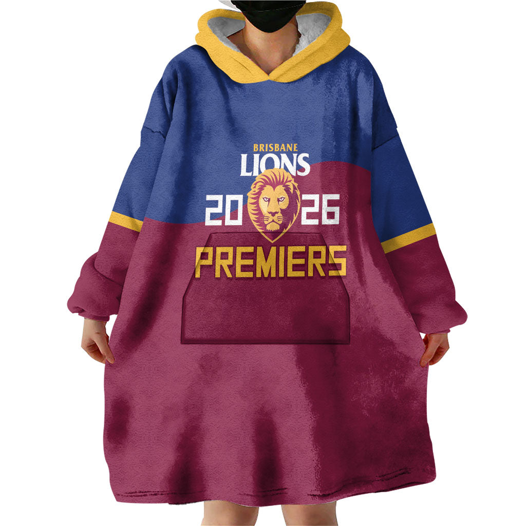 Brisbane Lions Premiers 2026 Wearable Blanket Hoodie Six-Time Champions