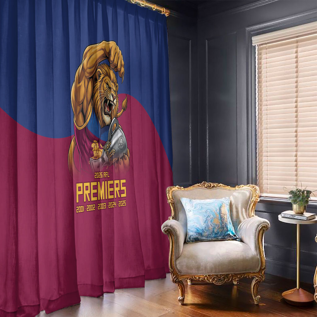 Brisbane Lions Premiers 2026 Window Curtain Six-Time Champions
