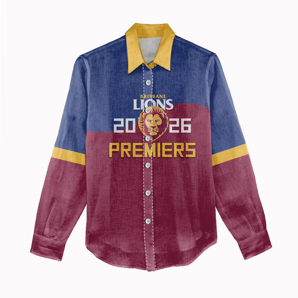 Brisbane Lions Premiers 2026 Women Casual Shirt Six-Time Champions