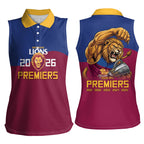 Brisbane Lions Premiers 2026 Women Sleeveless Polo Shirt Six-Time Champions