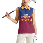 Brisbane Lions Premiers 2026 Women Sleeveless Polo Shirt Six-Time Champions