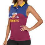 Brisbane Lions Premiers 2026 Women Sleeveless Polo Shirt Six-Time Champions