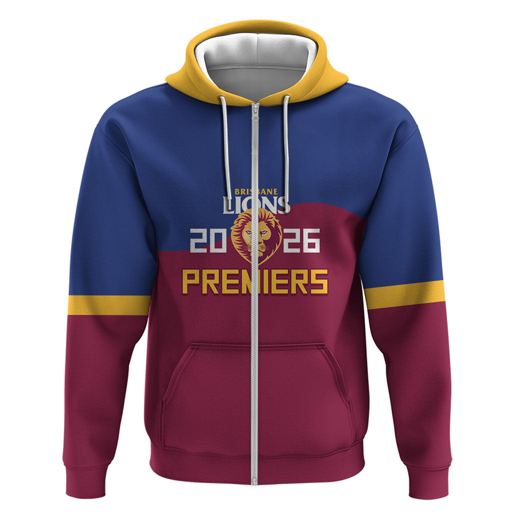 Brisbane Lions Premiers 2026 Zip Hoodie Six-Time Champions