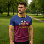 Brisbane Lions Premiers 2026 Zipper Polo Shirt Six-Time Champions
