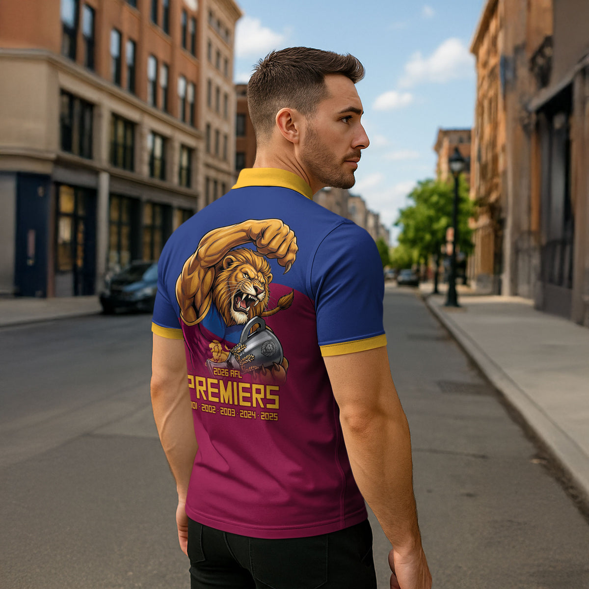 Brisbane Lions Premiers 2026 Zipper Polo Shirt Six-Time Champions