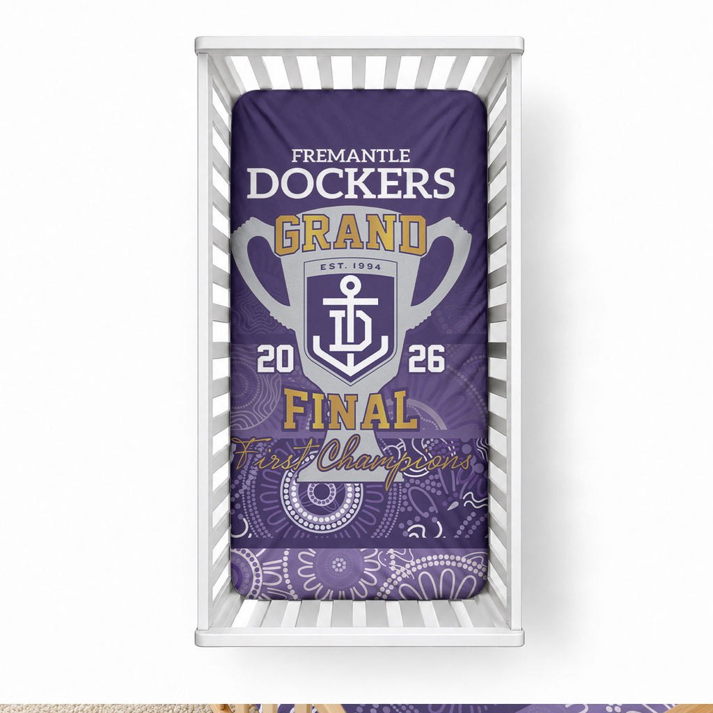 Fremantle Dockers Premiers 2026 Baby Bed Cover First Championship