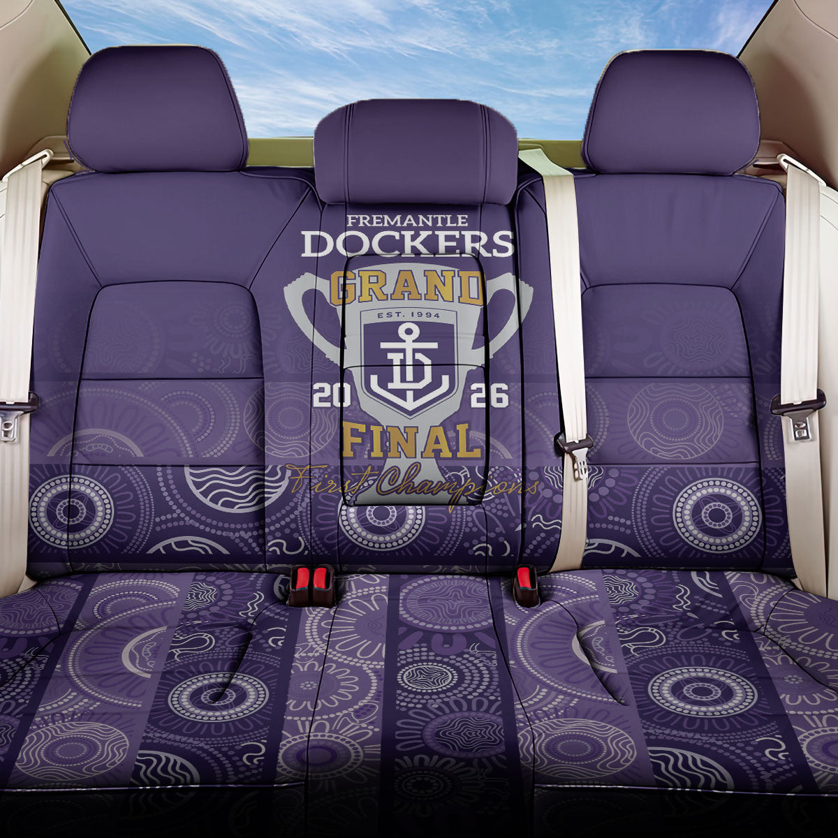 Fremantle Dockers Premiers 2026 Back Car Seat Cover First Championship