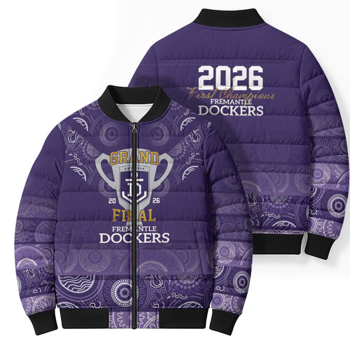 Fremantle Dockers Premiers 2026 Bomber Puffer Jacket First Championship