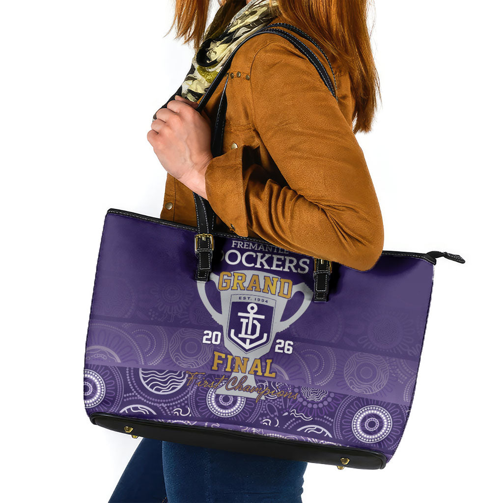 Fremantle Dockers Premiers 2026 Leather Tote Bag First Championship