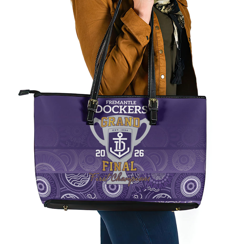 Fremantle Dockers Premiers 2026 Leather Tote Bag First Championship