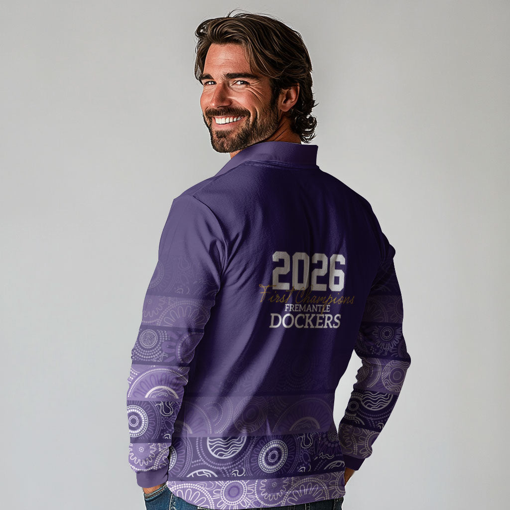 Fremantle Dockers Premiers 2026 Long Sleeve Polo Shirt First Championship