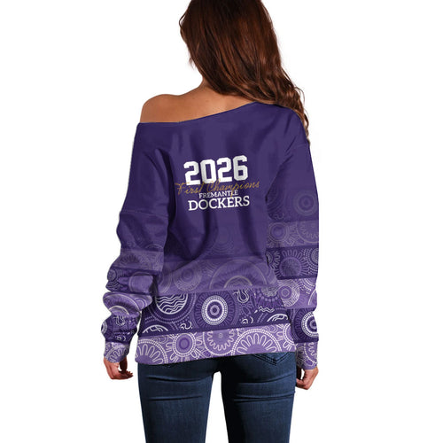 Fremantle Dockers Premiers 2026 Off Shoulder Sweater First Championship