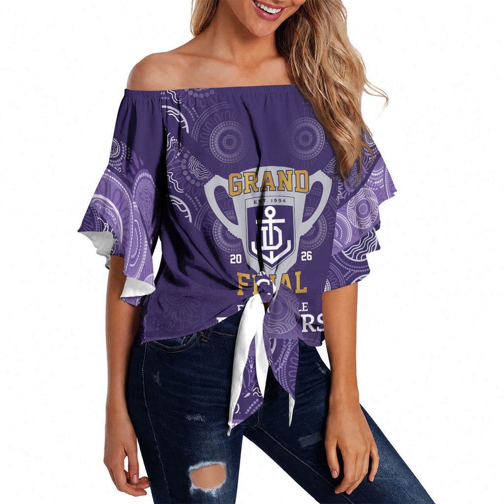 Fremantle Dockers Premiers 2026 Off Shoulder Wrap Waist Top First Championship