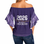 Fremantle Dockers Premiers 2026 Off Shoulder Wrap Waist Top First Championship