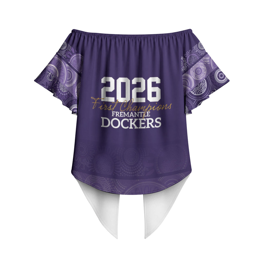 Fremantle Dockers Premiers 2026 Off Shoulder Wrap Waist Top First Championship