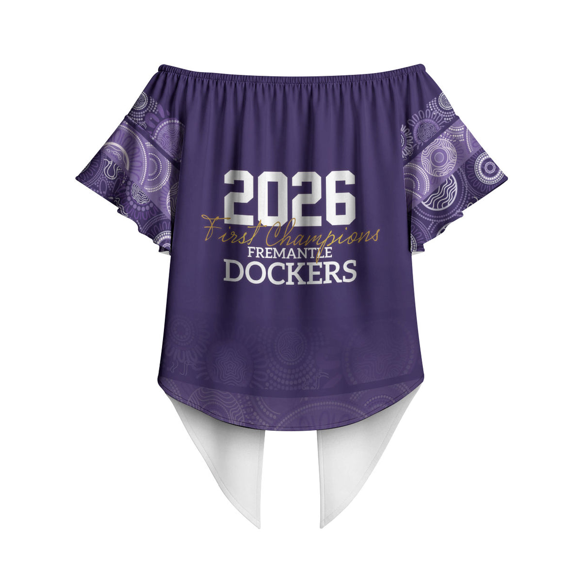 Fremantle Dockers Premiers 2026 Off Shoulder Wrap Waist Top First Championship