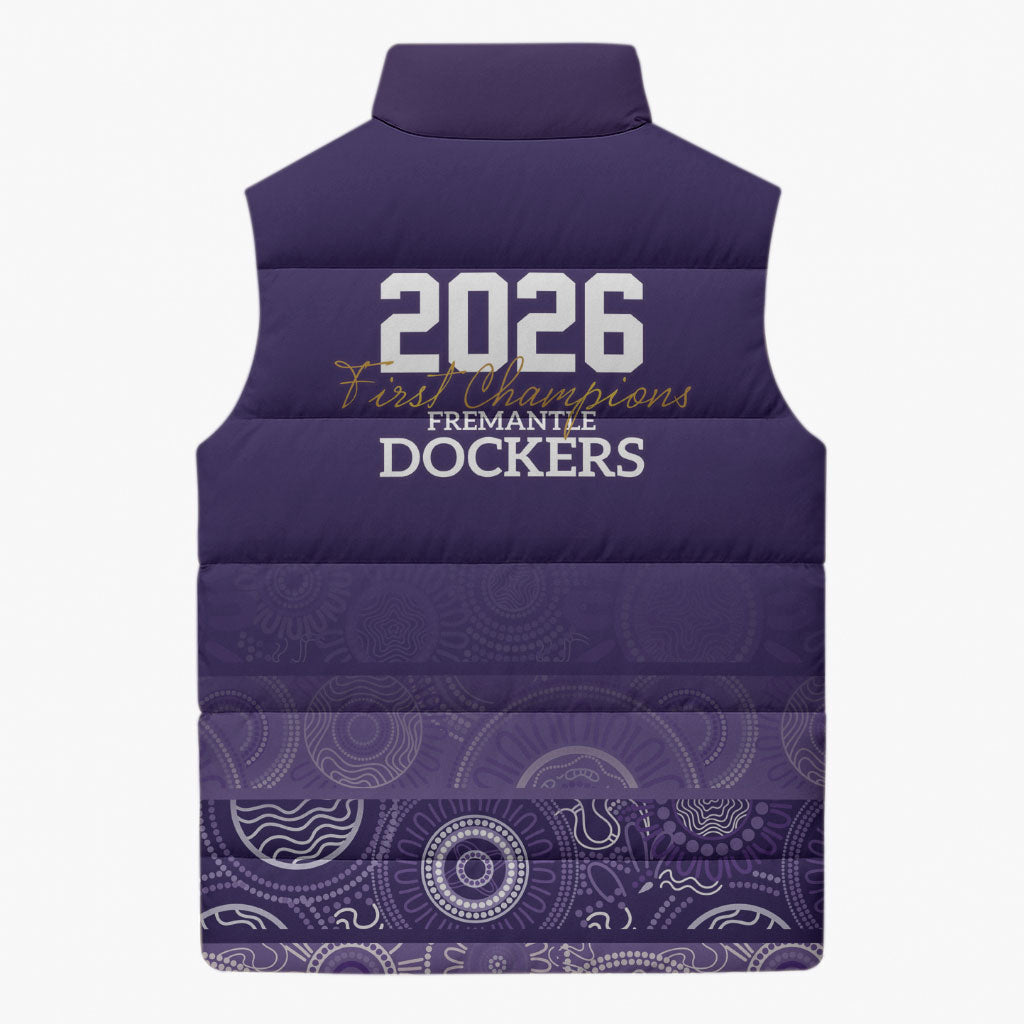 Fremantle Dockers Premiers 2026 Sleeveless Puffer Jacket First Championship