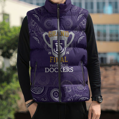 Fremantle Dockers Premiers 2026 Sleeveless Puffer Jacket First Championship