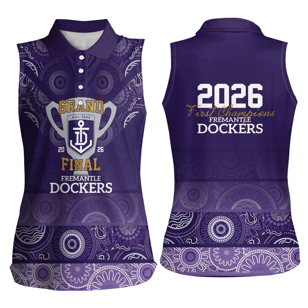 Fremantle Dockers Premiers 2026 Women Sleeveless Polo Shirt First Championship