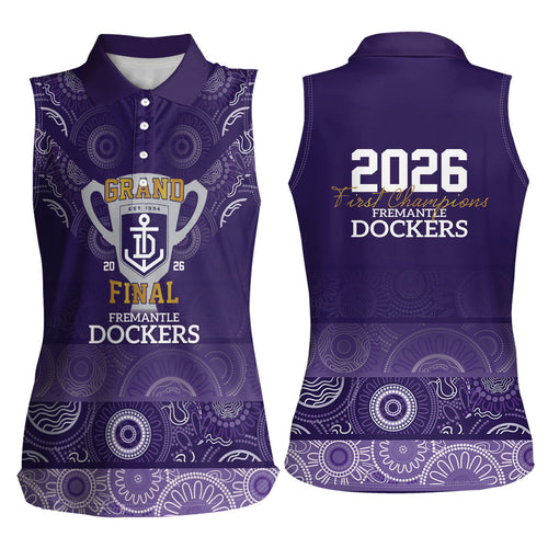 Fremantle Dockers Premiers 2026 Women Sleeveless Polo Shirt First Championship
