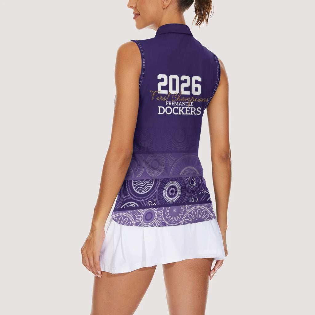 Fremantle Dockers Premiers 2026 Women Sleeveless Polo Shirt First Championship