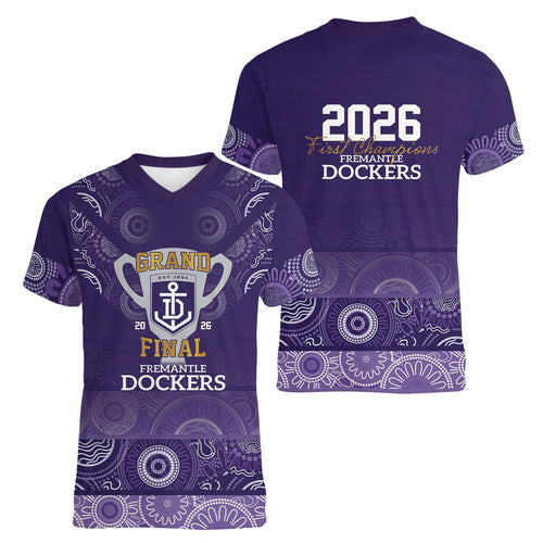 Fremantle Dockers Premiers 2026 Women V-Neck T-Shirt First Championship
