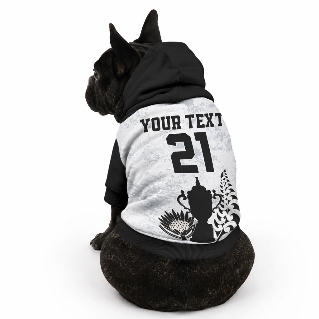 Custom New Zealand South Africa Rugby Pet Hoodie History Commemorative World Cup Winners Unique
