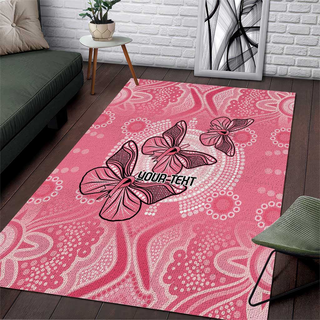 Personalized Pink Butterfly Spirit Area Rug Australia’s Breast Cancer Awareness - Aussie Hoodie
