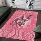 Personalized Pink Butterfly Spirit Area Rug Australia’s Breast Cancer Awareness - Aussie Hoodie