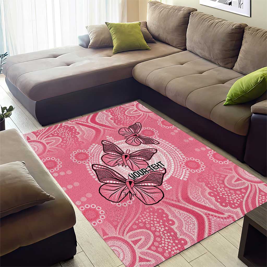 Personalized Pink Butterfly Spirit Area Rug Australia’s Breast Cancer Awareness - Aussie Hoodie
