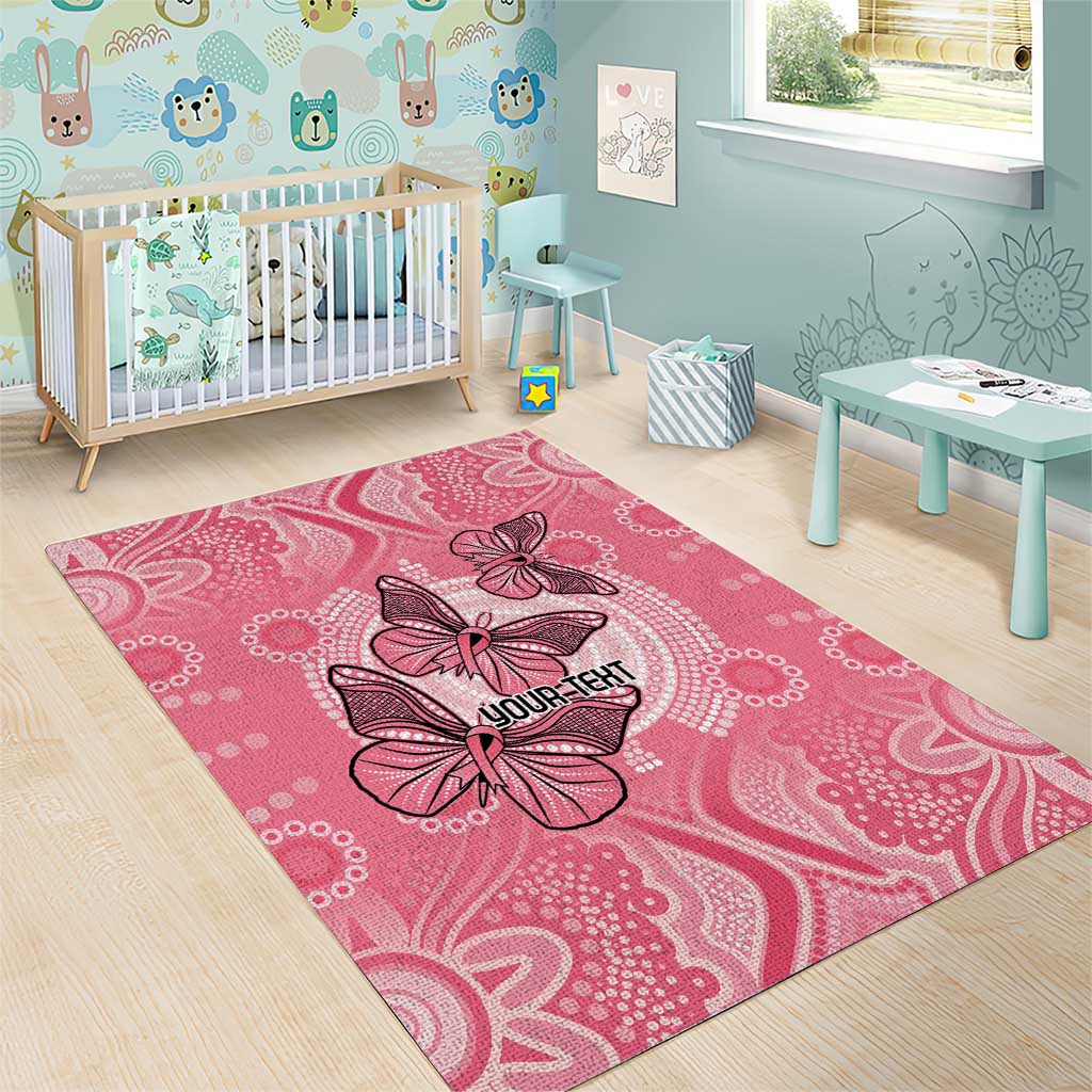 Personalized Pink Butterfly Spirit Area Rug Australia’s Breast Cancer Awareness - Aussie Hoodie
