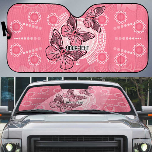 Personalized Pink Butterfly Spirit Auto Sun Shade Australia’s Breast Cancer Awareness - Aussie Hoodie