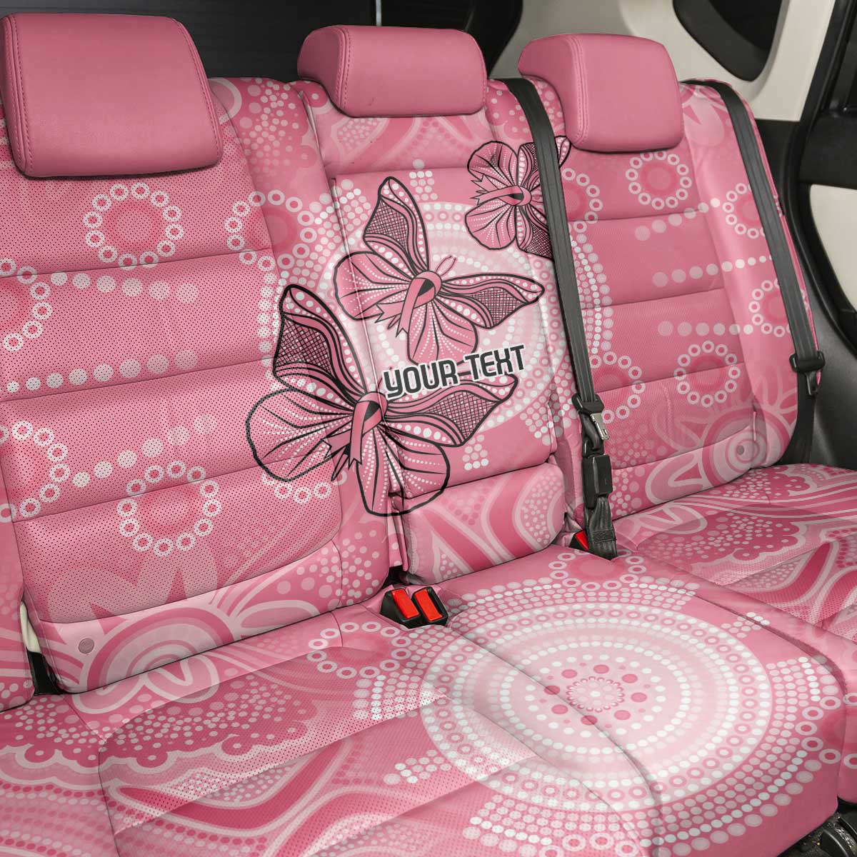 Personalized Pink Butterfly Spirit Back Car Seat Cover Australia’s Breast Cancer Awareness - Aussie Hoodie