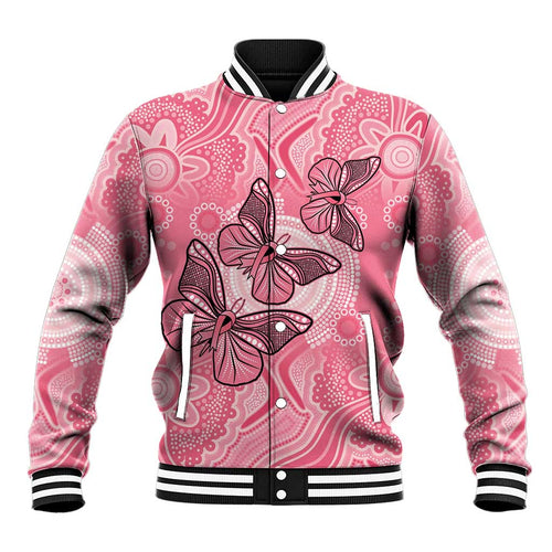 Personalized Pink Butterfly Spirit Baseball Jacket Australia’s Breast Cancer Awareness - Aussie Hoodie