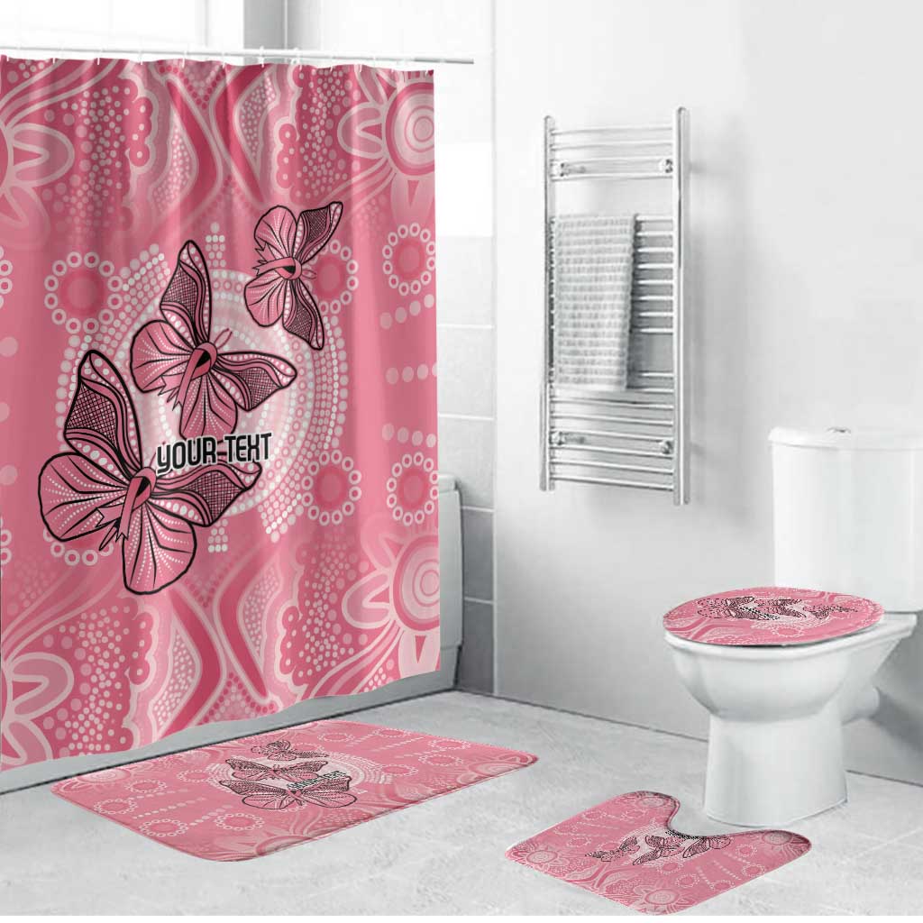 Personalized Pink Butterfly Spirit Bathroom Set Australia’s Breast Cancer Awareness - Aussie Hoodie