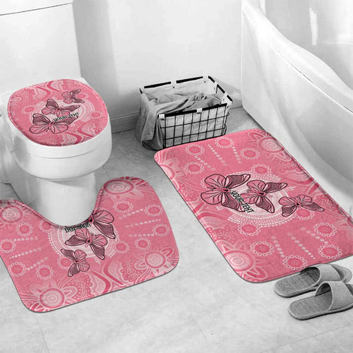 Personalized Pink Butterfly Spirit Bathroom Set Australia’s Breast Cancer Awareness - Aussie Hoodie