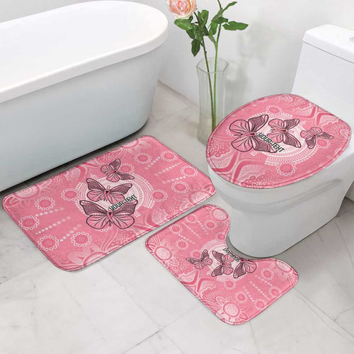 Personalized Pink Butterfly Spirit Bathroom Set Australia’s Breast Cancer Awareness - Aussie Hoodie